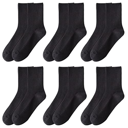 Image of MarJunSep Womens Cute Crew Socks Neutral Cotton Slouchy Loafer Boot Dress Socks Women Girls Granola Essentials
