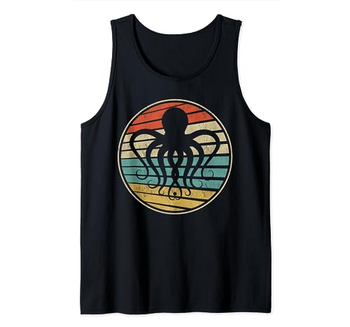 Octopus-Kraken Retro Vintage 70s 80s Sea Animal Lover Tank Top