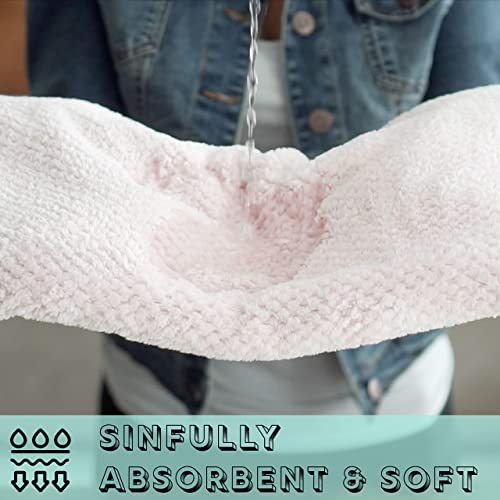 Leporem 2 Pack Extra Large (43 Inch X 30 Inch) Microfiber Towel - Unique Reversible Design With Dual Elastic Straps On Both Sides, Ultra Quick Dry Hair Towel For Curly, Long & Thick Hair #TOP4