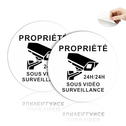 TAKULA 10CM Panneau Vidéosurveillance, Etablissement sous Video Surveillance, Panneau Alarme Aluminium, 2 Pièces Panneaux Propriété Privée, Signalétique...