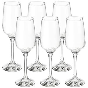 Amazon Brand – Solimo Champagne Glass Set, 220ml, Set of 6, Transparent