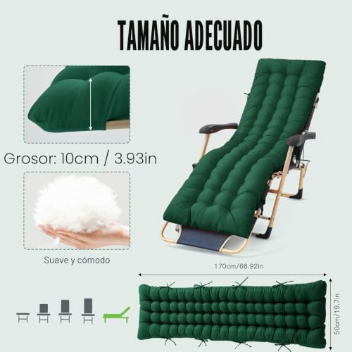 Cojín para tumbona de exterior impermeable que no se resbala 3