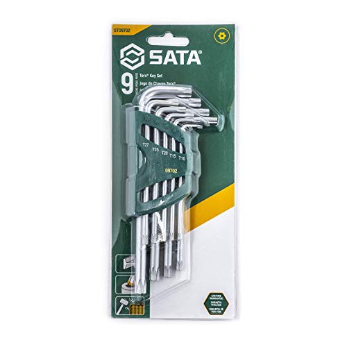 Sata 9-Piece Long Arm Tamperproof Torx Key Set With Precision-Formed Chamfered Tips, Held In An Impact-Resistant Carrying Caddy - St09702 #TOP4