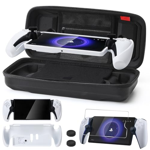 Anpress Carrying Case for PS Portal, Portable Hard Shell Carry Case Designed for Playstation Portal Remote Player for PS5 Console Holds Accessories, Include TPU Protective Case, Screen Protector Set
