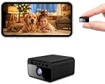 Mini Caméra espionne 4K UHD Caméra de sécurité intérieure avec vision nocturne, alertes de détection de mouvement, double stockage SD/Cloud, 2,4GHz WiFi, 5H Batterie, télécommande pour boutique de bureaux (S)