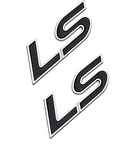 Image of 2Pcs LS Nameplate Emblem Badge LH RH Replacement for Chevrolet Silverado Tahoe Suburban Truck SUV (Black)