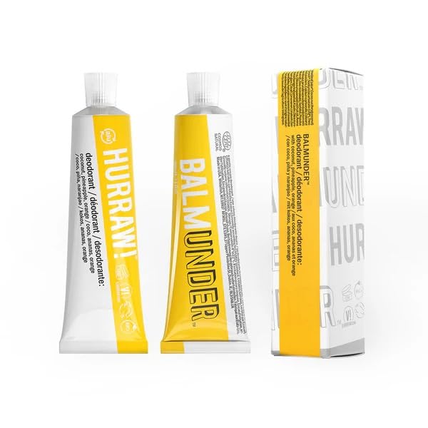 Desodorante em creme HURRAW! BALMUNDER Coco, Abacaxi e Laranja, 30 mL