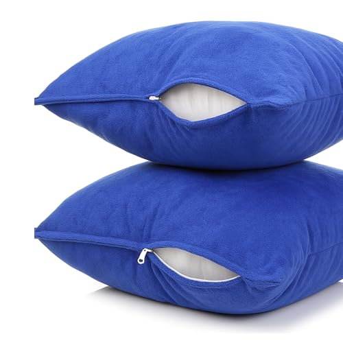 Image of The Maximus Waterproof & Dustproof Terry Cotton Pillow Protector Standard Size, Set of 2, Royal Blue (18 inch x28 inch)