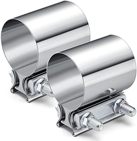 SYKRSS 2.5"Stainless Steel Butt Joint Exhaust Seal Band Clamp 2pcs