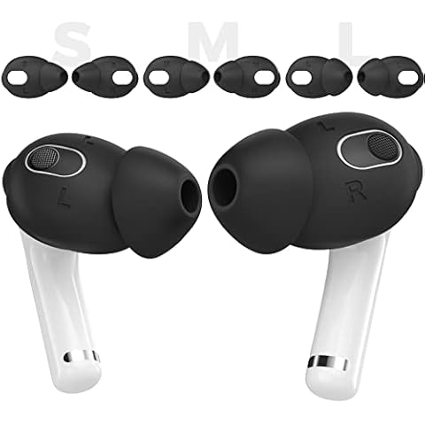 AhaStyle 3 Pairs AirPods 3 Ear Tips Silicone Earbuds Cover Anti-Slip [Not Fit in The Charging Case] Compatible with Apple AirPods 3 2021 (Large+Medium+Small, Black) Cover