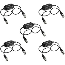 EVERSECU 5 Pack Video Ground Loop Isolator Balun BNC Male to Female Coaxial for Analog CCTV Security Camera