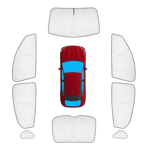 Image of KMF Thicken Sun Shades for Ford Mustang Mach-E 2021-2025 Accessories, Custom Fit Car Window Covers for Windshield Side Rear, UV Block and Blackout Protect Privacy for Camping Full Coverage 8pcs