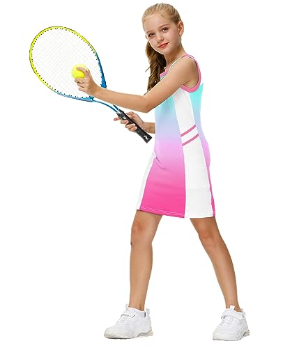 AOBUTE Girls Tennis Outfit 2 Piece Set Sportswear Tank Dress and Shorts 4-12Y4