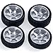 Abendor 6 Spoke Wheel Rims & Rc Car Speed Tires for 1/28 RC Hobby Model Car, [2*N+2*W] 4 Pcs 20mm Aluminum Alloy Rims for Wltoys K969 K989 P929 AWD XRX AMZ WL DRZ GLA BZ (Silver Speed)