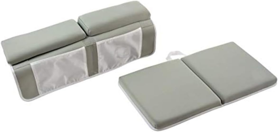 Non-Slip Kneeler Mat for Bathing Shower Mat Bath Tub Kneeler Storage Bag Pockets Gray