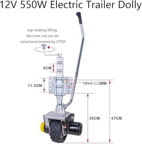 Koło z napędem elektrycznym do przyczep, moc 550 W 12 V, maksymalne obciążenie 2721 kg, idealne do przyczep kempingowych, łodzi i przyczep konnych