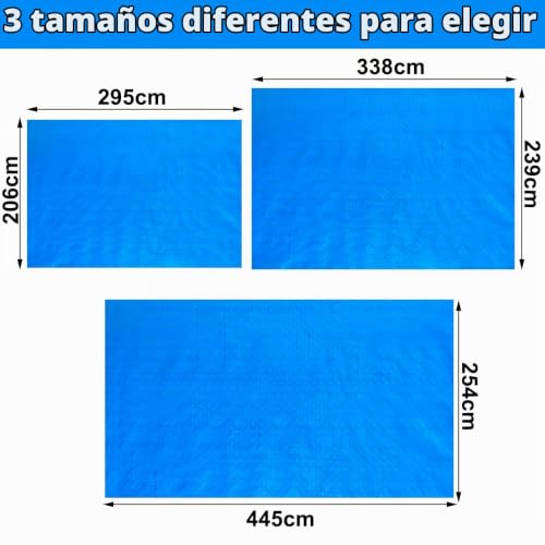 Miniatura 2 de Junhui Paño Para El Suelo De La Piscina, Alfombrilla Rectangular Para Piscina, Alfombra Piscina, Duradera, Resistente Al Agua, 338x239cm