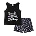 YIJIU Womens Summer 2 piece Pajamas Sets Fashion Sleeveless Tank Tops with Comfy Shorts Pjs Sets Sleepwear Nightwear,Black Butterfly,L