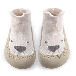 Exegawe Baby Sock Shoes Toddler Cartoon Soft Rubber Sole Non Slip Floor Slipper for Boys Girls First Walking