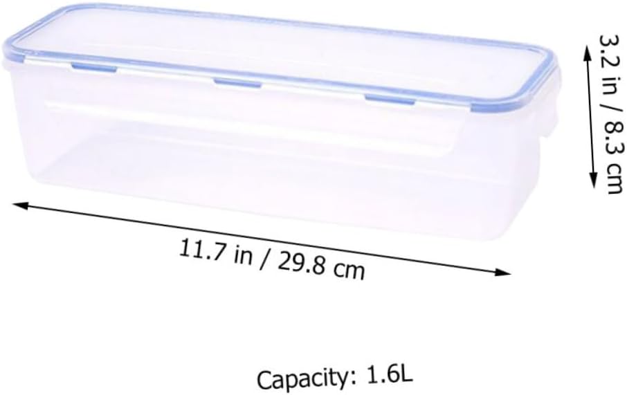 2pcs Airtight Spaghetti Storage Box with Sealing Lids Capacity Rectangular Food Preservation Container for Pasta and Noodle Organization in Kitchen and Refrigerator