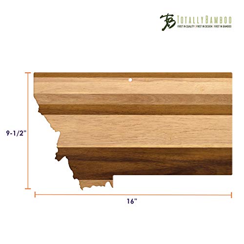 Totally Bamboo Rock & Branch Series Shiplap Montana State Shaped Wood Serving And Cutting Board | Great For Wall Art #TOP5
