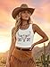 YHHR Women's Cowgirl Country Concert Sleeveless Cropped Tank Top Summer Casual Cowboy Shirt Western Graphic Top Cute Outfit