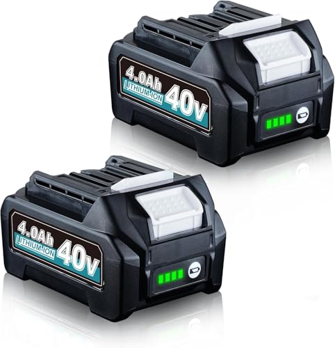 VANTTECH 4.0Ah 40V BL4040 Battery Replacement for Makita 40V Battery BL4020 BL4025 BL4040 BL4040F BL4050F BL4040-2 Compatible with Makita 40V Cordless Power Tools with LED Indicator (4.0Ah-2pcs)