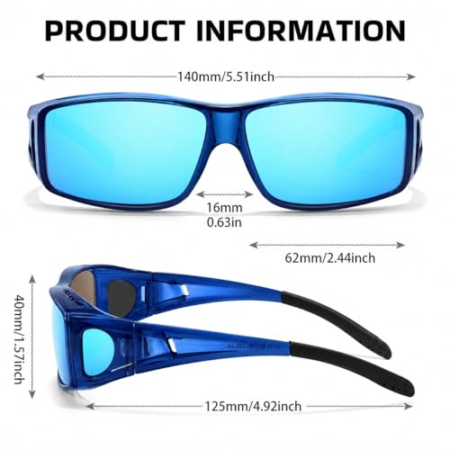 Image of SIPHEW Mirrored Sunglasses Polarized Fit Over Glasses for Men&Women