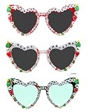 Qkdjksd Christmas Sunglasses for Women Men,Party Props Accessories Favors Decorations Glassed Xmas Eyeglasses Party Supplies (Red green white)