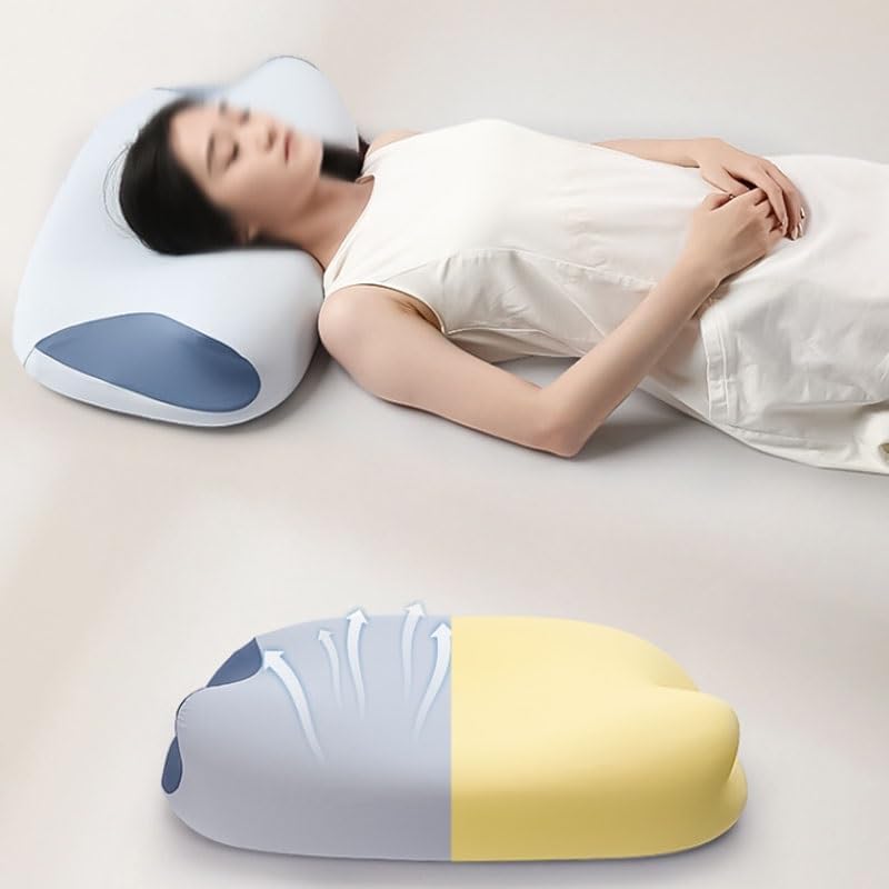 Slow Rebound Home Sleep Neck Care Ice Silk Fabric Comfortable Breathable Pillow