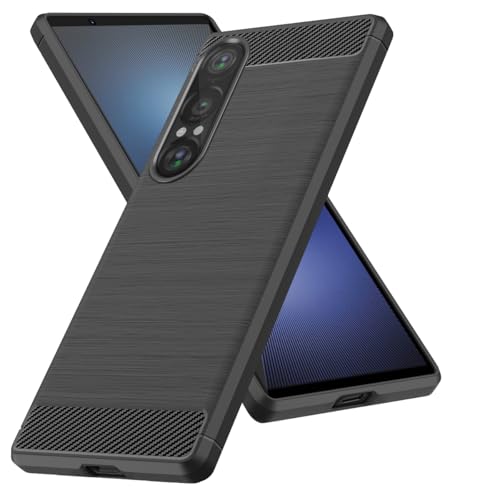 HAYNJWSLB Xperia 1 VII 対応 ケース 耐衝撃 TPU 薄型 軽量 ソニー エクスペリア1VII SO-51F SOG15 XQ-FS44 対応 ケース カバー カーボン風 デザイン ワイヤレス充電 角保護強化 柔らかい 耐久 指紋防止