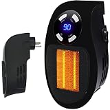Wall Space Heater with LED Display,Portable outlet Space Heater with Thermostat and Timer for Home O