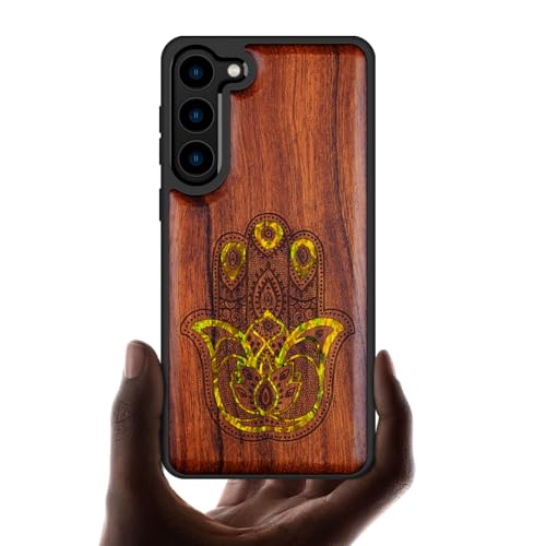 Coque Galaxy S23 bois rosé motif Hamsa pour sublimer votre style au quotidien