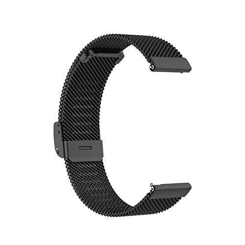 E Ecsem Metal Bands Compatible With Tozo S2 1.69Inch Smartwatch Band Stainless Steel Mesh Breathable Wristband Strap (Black) #TOP5