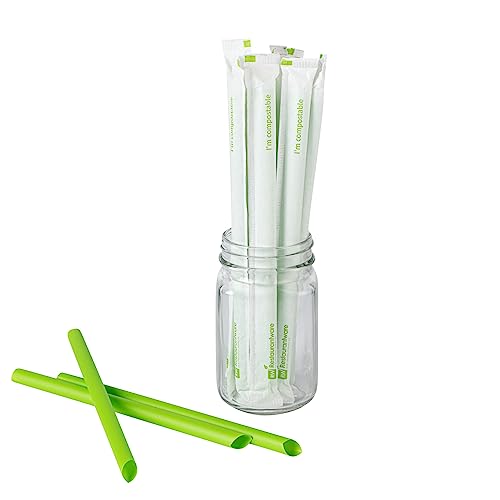 Pitillos desechables verdes 9.1 pulg 100 unidades Restaurantware miniatura 1
