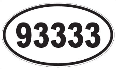 US Decal, Inc. Number 93333 Oval Sticker