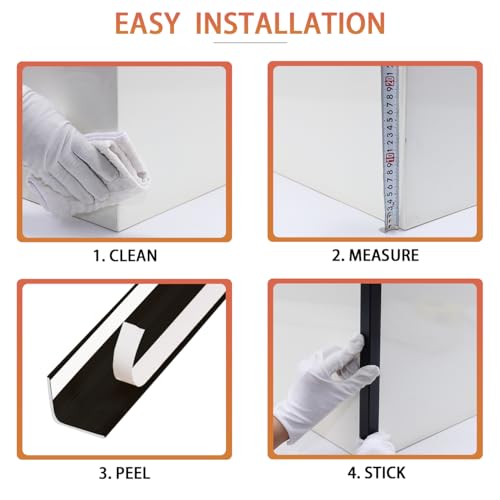 Image of QDYMXUN Aluminum Self Adhesive Wall Corner Guards, Peel and Stick L-Shaped Metal Protector Strips for Door Frame, Furniture Edge and Home Protection (Matte Black, 2pcs x 35''L x 0.8''W)