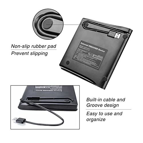 Boîtier SATA USB 3.0 externe pour lecteur graveur CD DVD ROM de PC portable boîtier rigide 9mm - 6