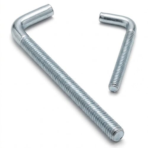 Generisch Metrische L-Haken, Schraubhaken, Gewinde M4-M8, Hakenschraube Haken, Stahl verzinkt (50, M8 x 80 mm)