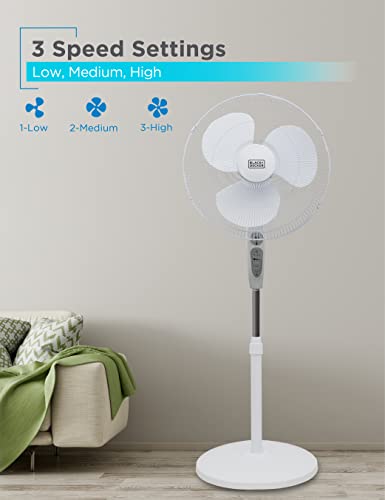 Image of BLACK+DECKER BFSR18W 18 IN. STAND FAN WITH REMOTE CONTROL, WHITE