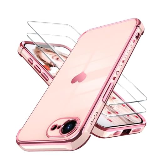 Dretal for iPhone 16e Case with 2X Screen Protector, Girl Women Cute Girly Love-Heart Luxury Gold Soft Cover Camera Protection Bumper Silicone Shockproof Phone Case for iPhone 16E 2025 (Pink)