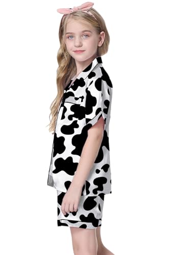 Girls & Womens Satin Pajamas Set, Silk Button-Down Sleepwear 2 Piece Nightwear, 3 Years - Women XXL3