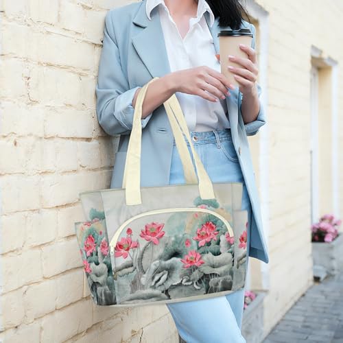 Sac fourre-tout nénuphar chinois chic et grand sac à main matelassé - 2