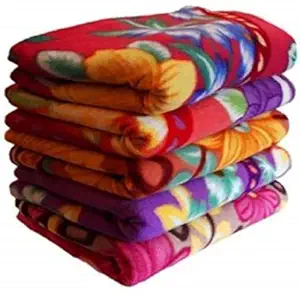 ELSTONE HOME Floral Single Bed Size Fleece Blankets- Pack of 1 (Polyester, Multicolor, lightweight)