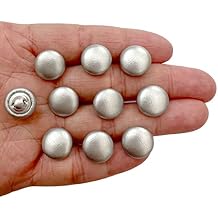 PEPPERLONELY 10PC Leather Covered Buttons with Shank Sew On for Leather Clothes Dress Coat Jeans Sofa Decoration Crafts, 11.5mm, Silver