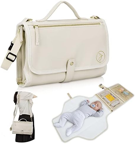 Zaveena Portable Diaper Changing Pad. Portable Changing Pad for Diaper Bag. Travel Changing Pad. Newborn Essentials, Newborn Girls and Boys, Cream, 750 Count