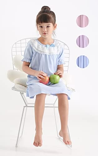 BANGSAUR Girls Nightgown, Christmas Cotton Sleepwear Nightie 2 Pack Sleeper Gown 3-15 Years 3 41Ac3er7WNL. AC