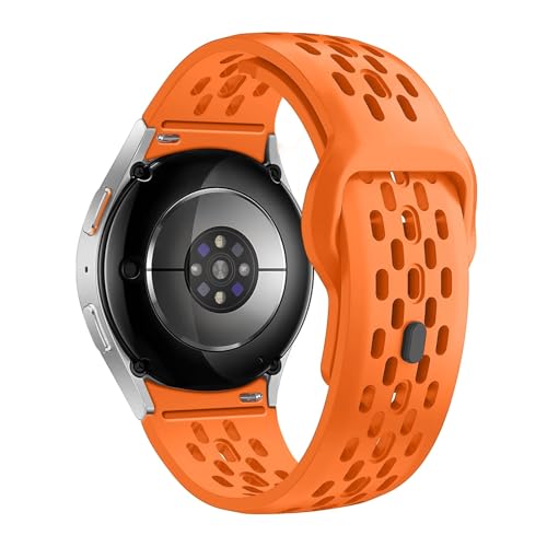 [�����ȓX] �ɓK��Samsung Galaxy Watch 7 6 5 4 FE 44mm 40mm/5 Pro 45mm�u���X���b�g Galaxy Watch6 Classic 43mm 47mm�X�|�[�c�o���h�ɓK������V���R���X�g���b�v(Orange