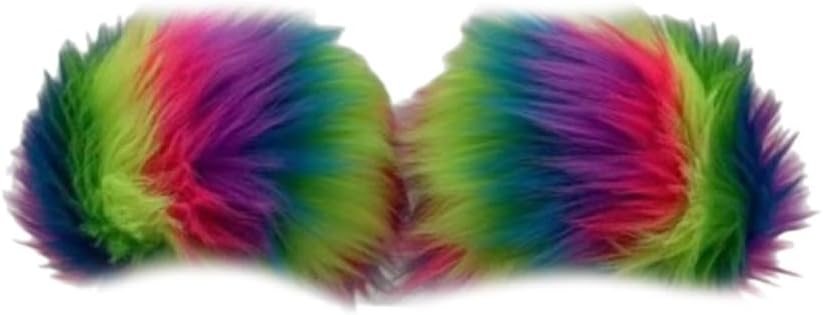 Women Colorful Faux Furs Wrist Cuffs,Winter Furry Bands Arm Warmer Wrist Slap On Cuffs Arm Warmer Plush Thicken