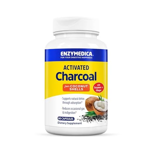 Enzymedica Activated Charcoal from Coconut Shells - 60 Capsules